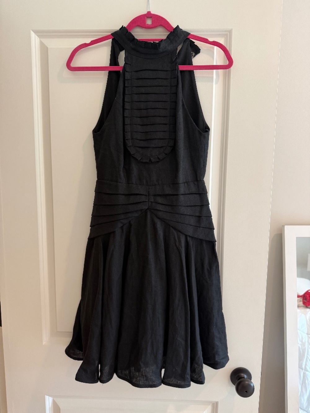 Never Worn Aqua Blue Black High Neck Dress